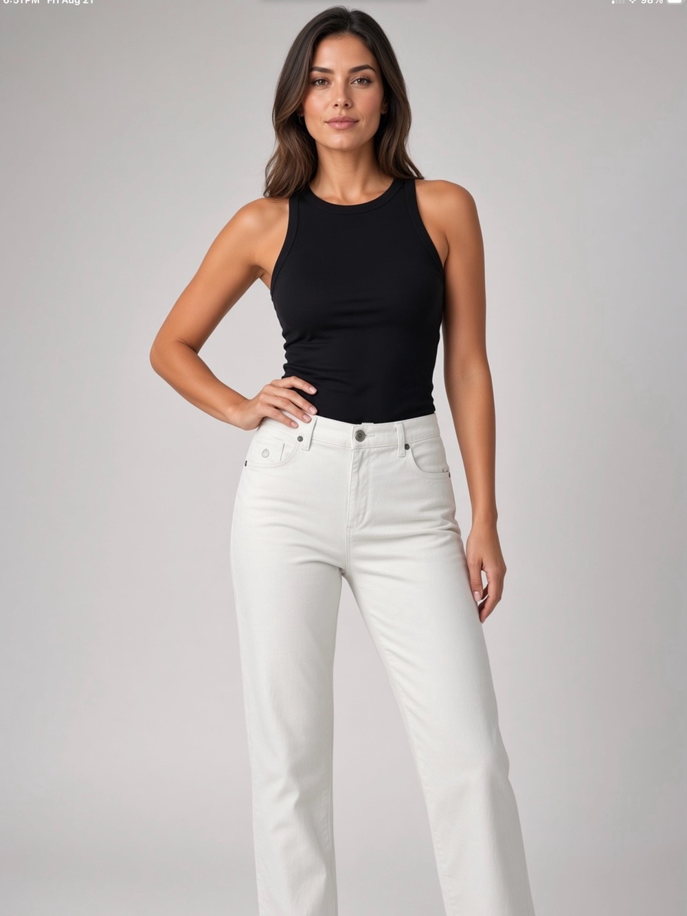 Gloria Vanderbilt Amanda High Rise Straight-Leg White Jeans
